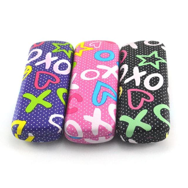 [แพ็ค] กล่องแข็งแว่นตา ลายจุดสีสันสดใส คละสี ราคากล่องละ 17 บาท [1 แพ็ค 10 กล่อง]