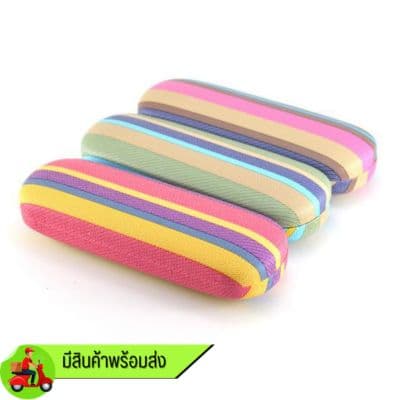 [แพ็ค] กล่องสวีเดน กล่องใส่แว่นตา แถบสียาว คละสี ราคากล่องละ 17 บาท [1 แพ็ค 10 กล่อง]