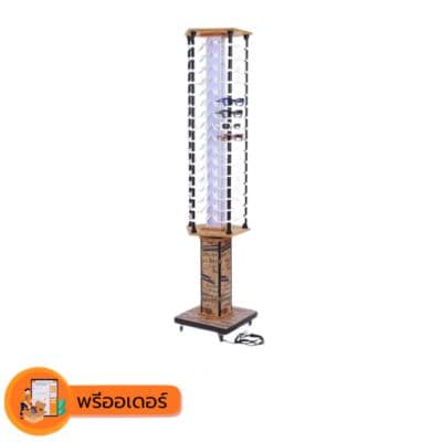 [พรีออเดอร์] ตู้ชั้นวางแว่น ไฮโซ ร่างทอง หมุน เลื่อน ใส่แว่นได้ 90  ตัว มัดจำได้ 50 %