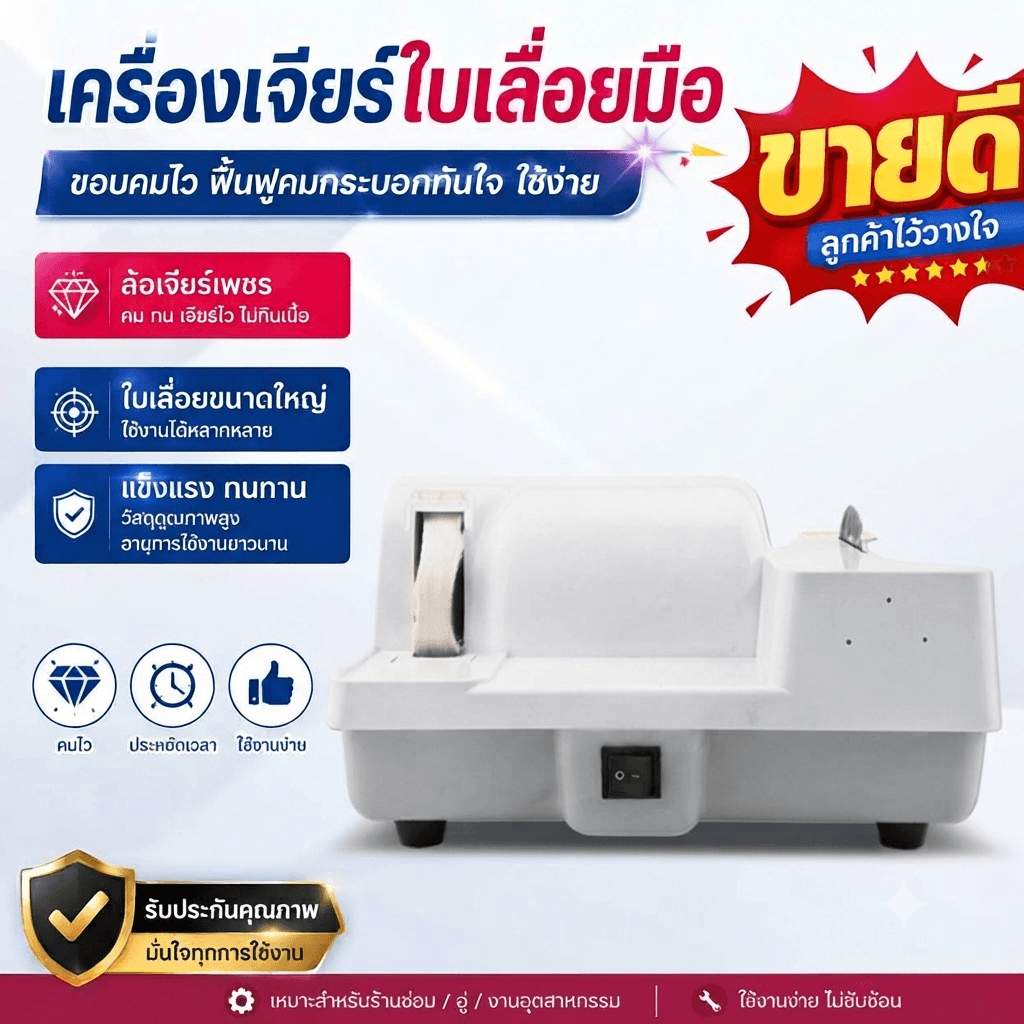 [พรีออเดอร์] เครื่องเจียรเลนส์แว่นตาแบบมือ, เครื่องขัดเงาเลนส์แบบมือ, ล้อเจียรหยาบ
