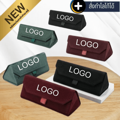 ++สั่งผลิตเท่านั้น++กล่องใส่แว่นตาพับได้สามเหลี่ยมกล่องใส่แว่นตาป้องกันแรงดันสุดสร้างสรรค์ทำจากผ้ากำมะหยี่จับป้ายผ้า